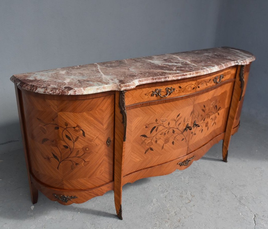 Louis XV Style Birch With Inlaid Door-photo-3
