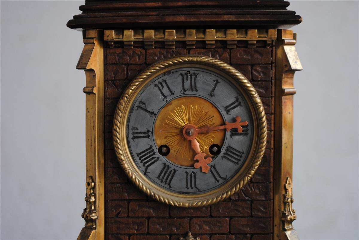 Pendule de style Gothique Violet le Duc XIXème-photo-7