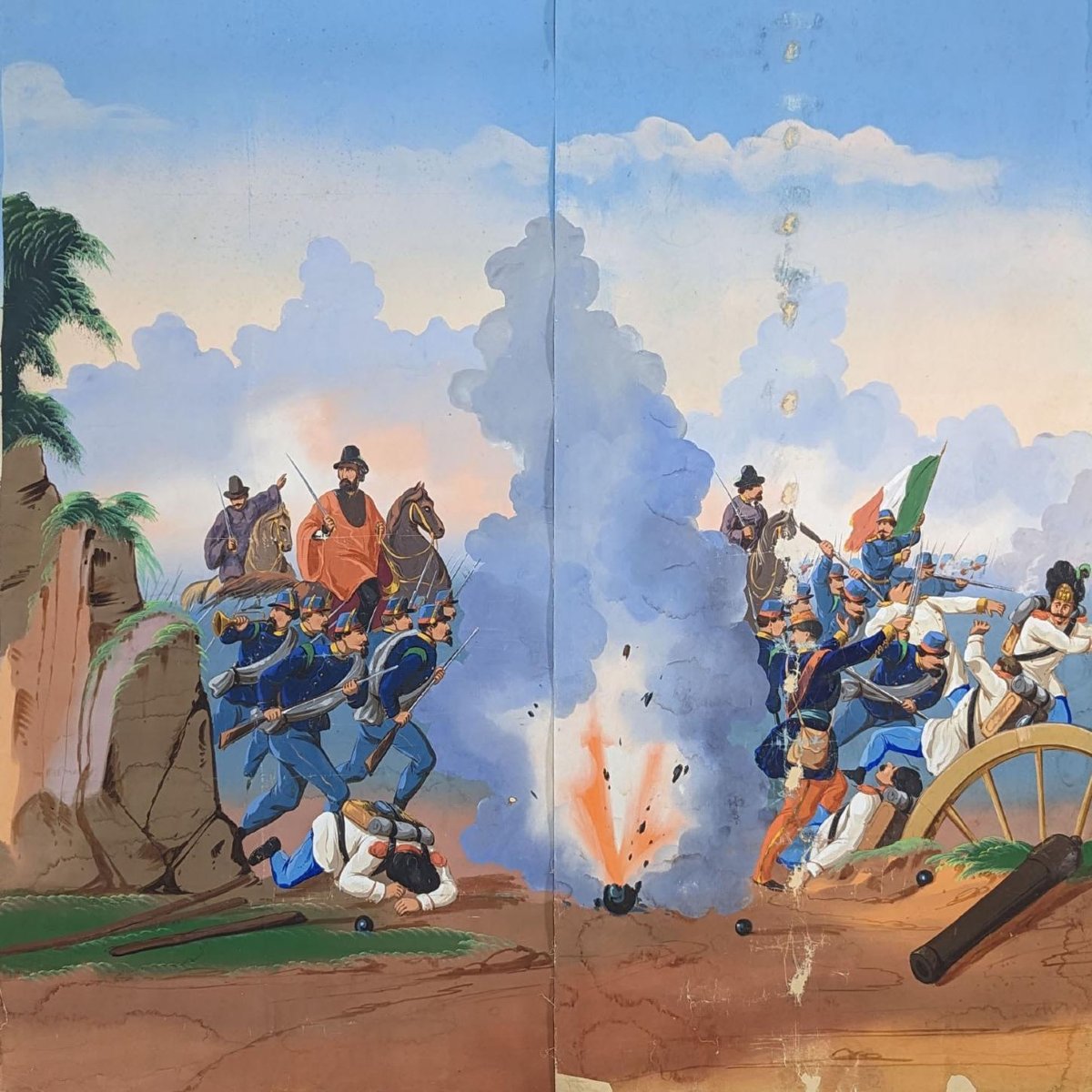 Wallpaper Marouflé On Canvas 19th Century Military Scenes-photo-2