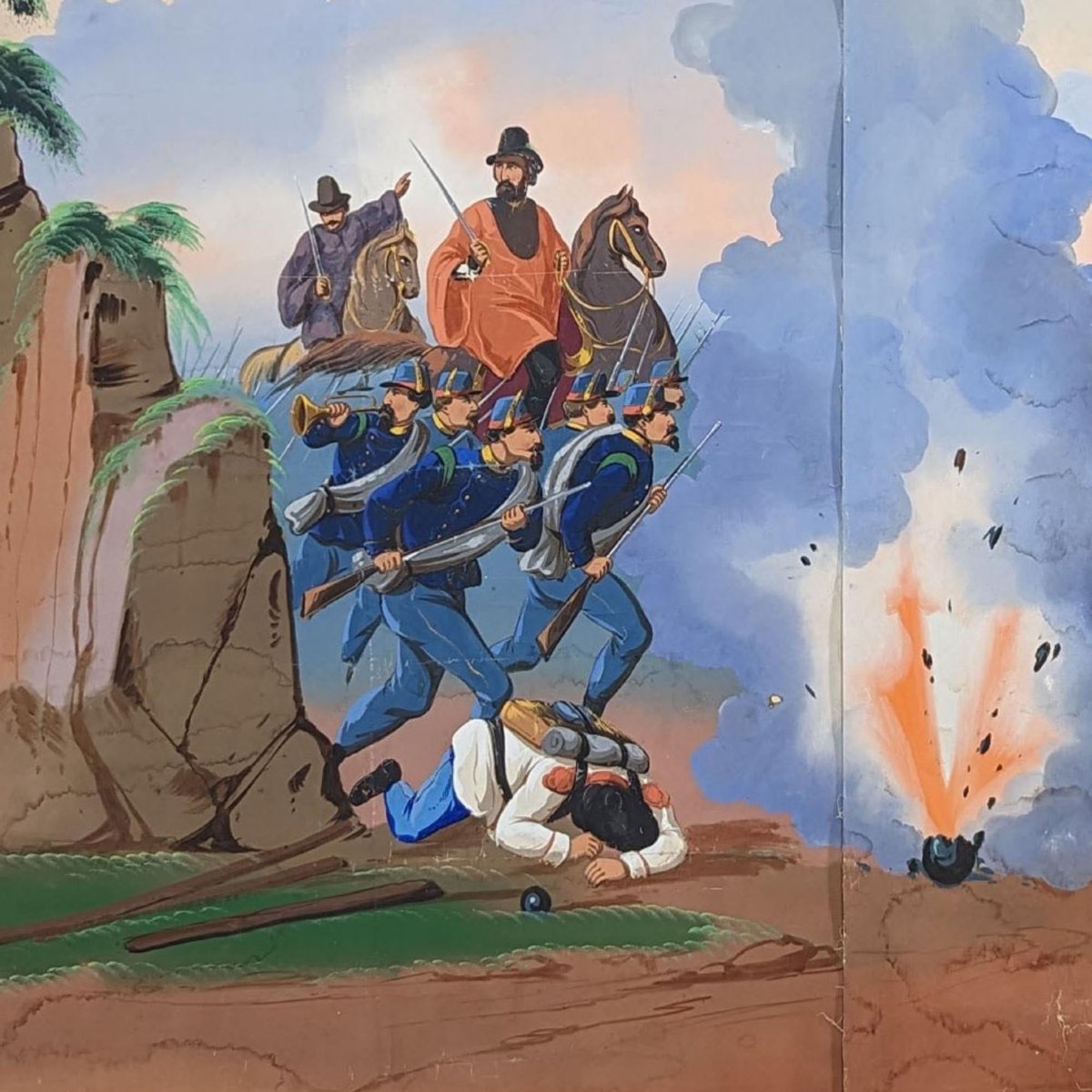 Wallpaper Marouflé On Canvas 19th Century Military Scenes-photo-3