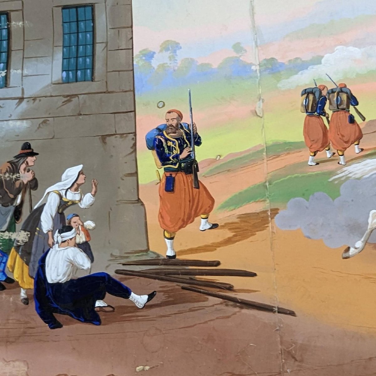 Wallpaper Marouflé On Canvas 19th Century Military Scenes-photo-3