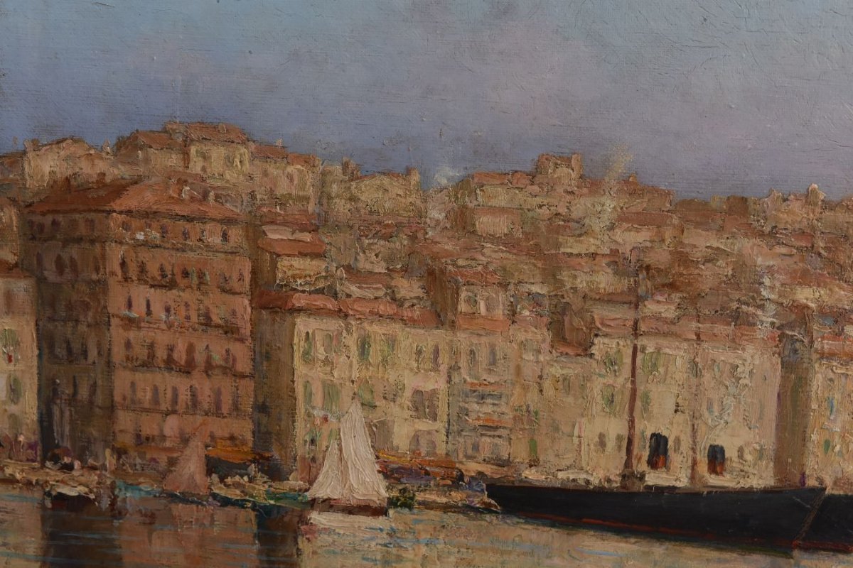 Huile sur toile Vieux-Port de Marseille et les Accoules-photo-4