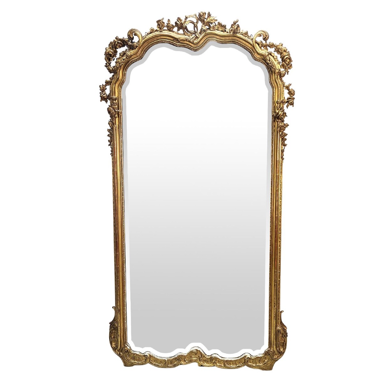 Large Gilded Wood Mirror, Napoleon III Period