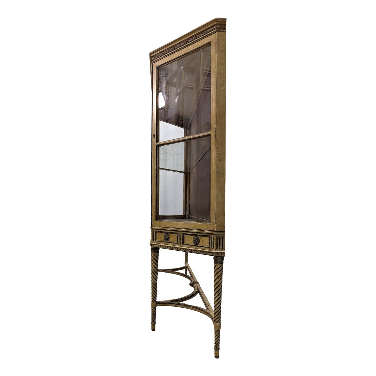 1900 Louis XVI Style Patinated Lacquered Display Case-photo-4