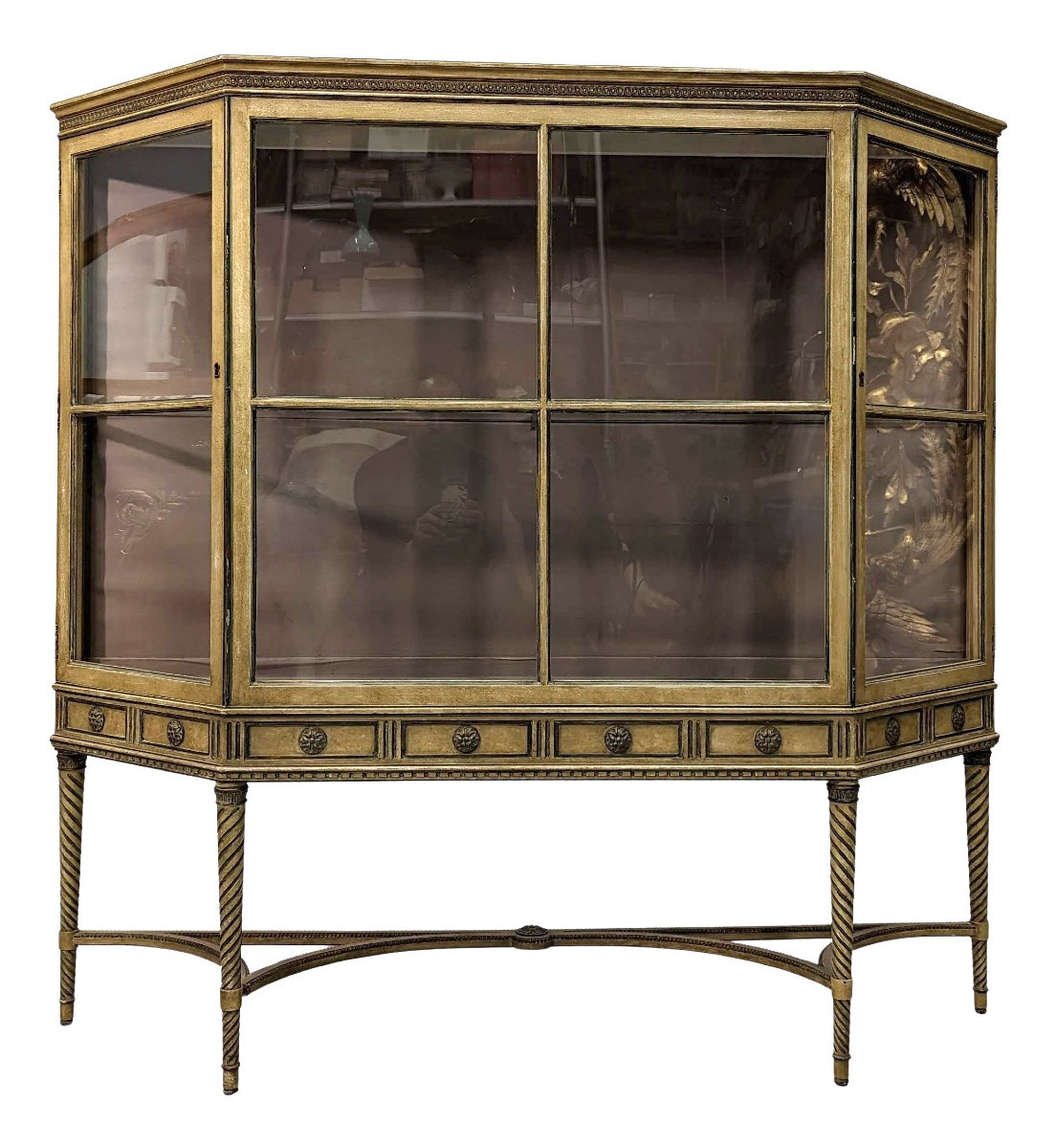 1900 Louis XVI Style Patinated Lacquered Display Case