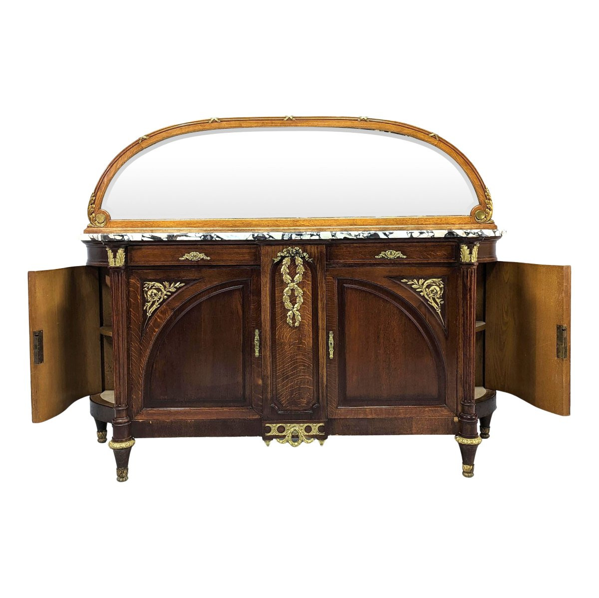 Bahut enfilade style Louis XVI en chêne vers 1900-photo-3