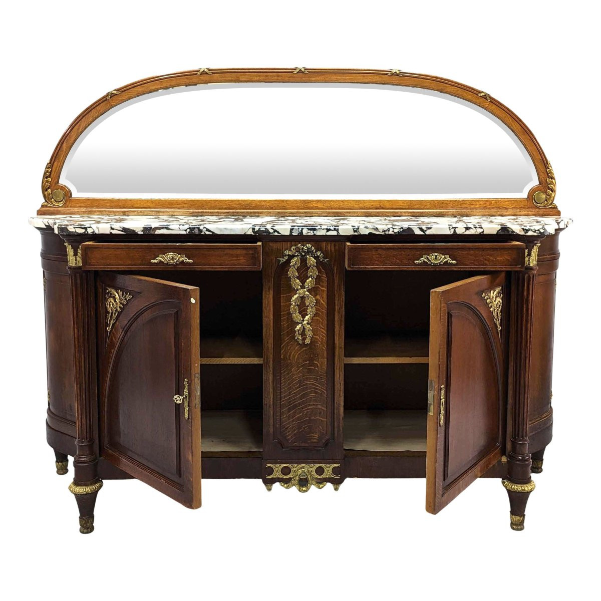 Bahut enfilade style Louis XVI en chêne vers 1900-photo-4