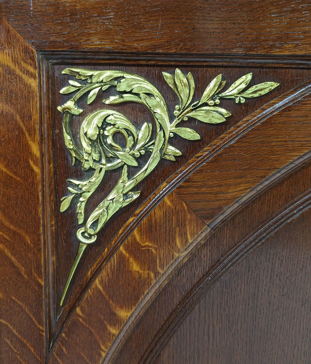 Bahut enfilade style Louis XVI en chêne vers 1900-photo-2