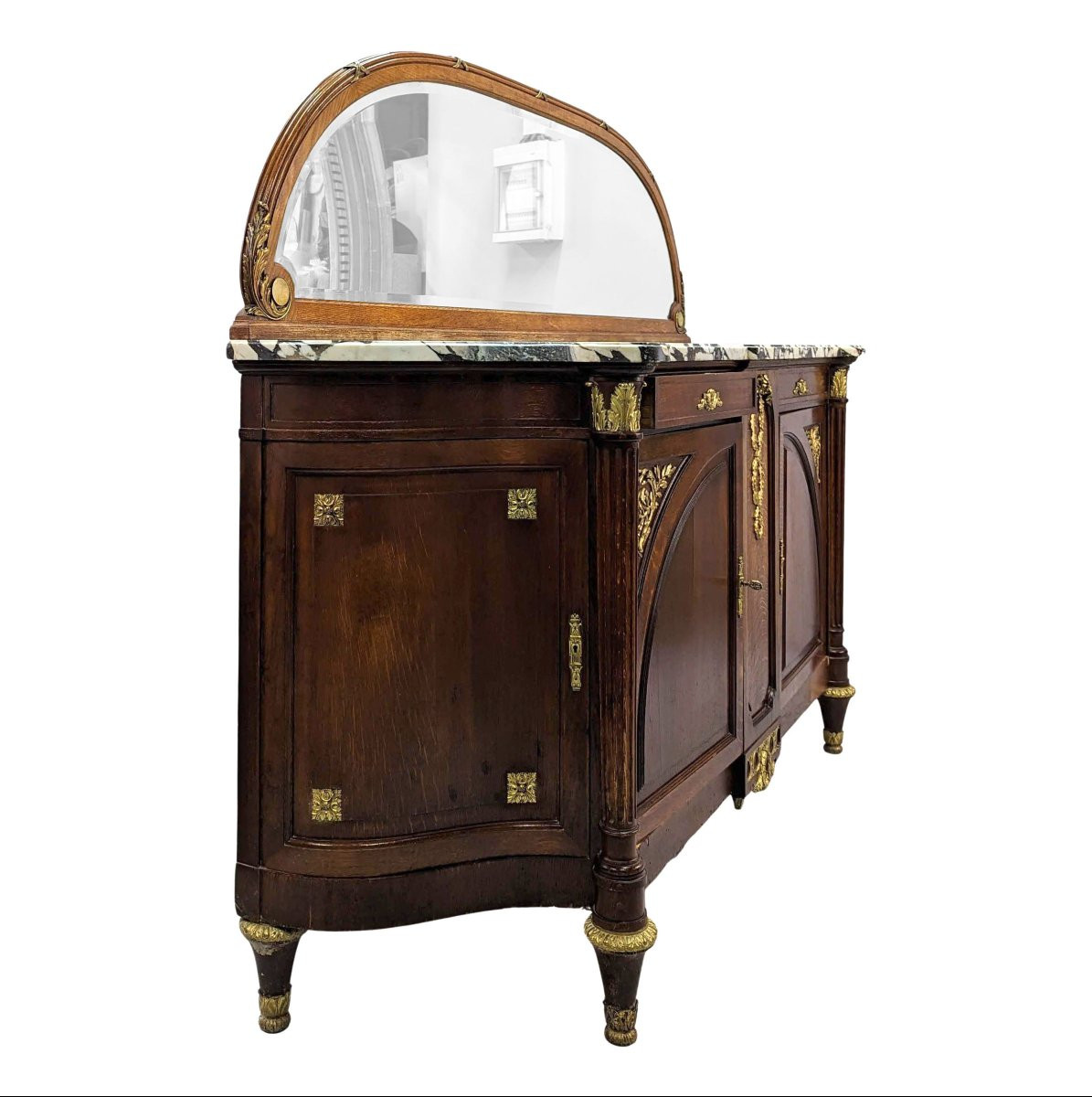 Bahut enfilade style Louis XVI en chêne vers 1900-photo-8