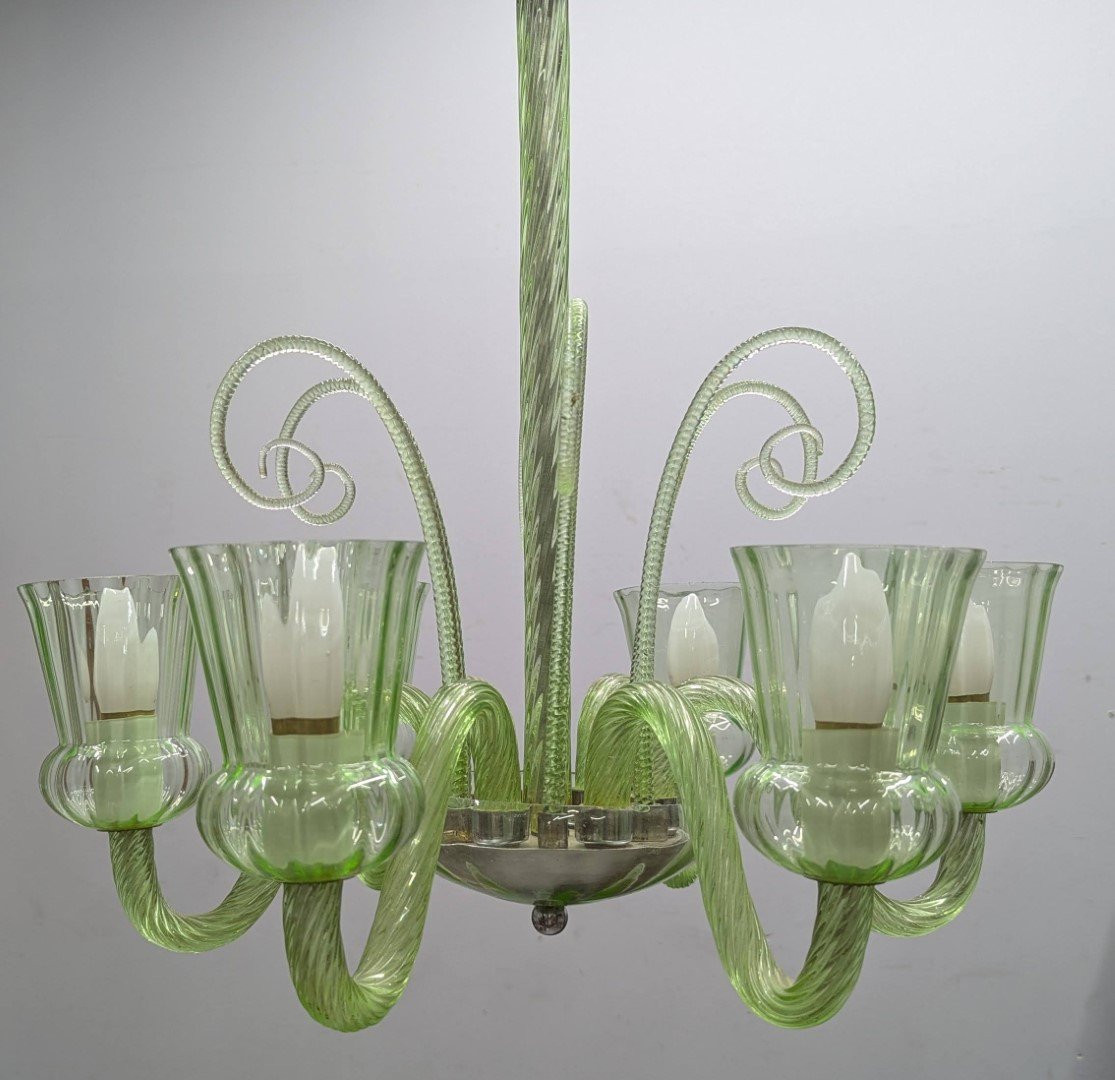 Murano Glass Chandelier Color Absynthe-photo-2