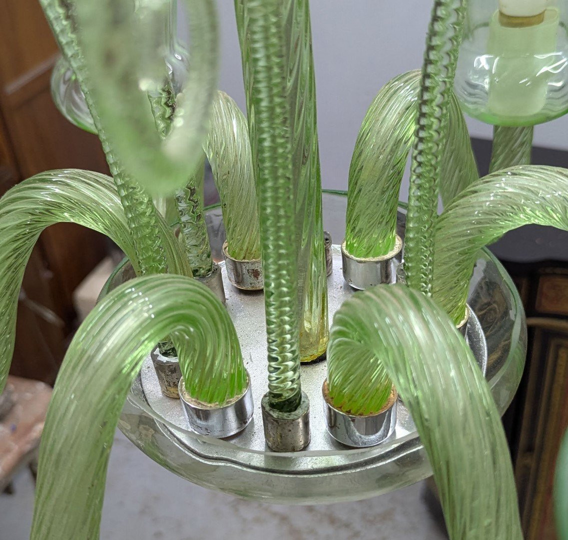 Murano Glass Chandelier Color Absynthe-photo-5