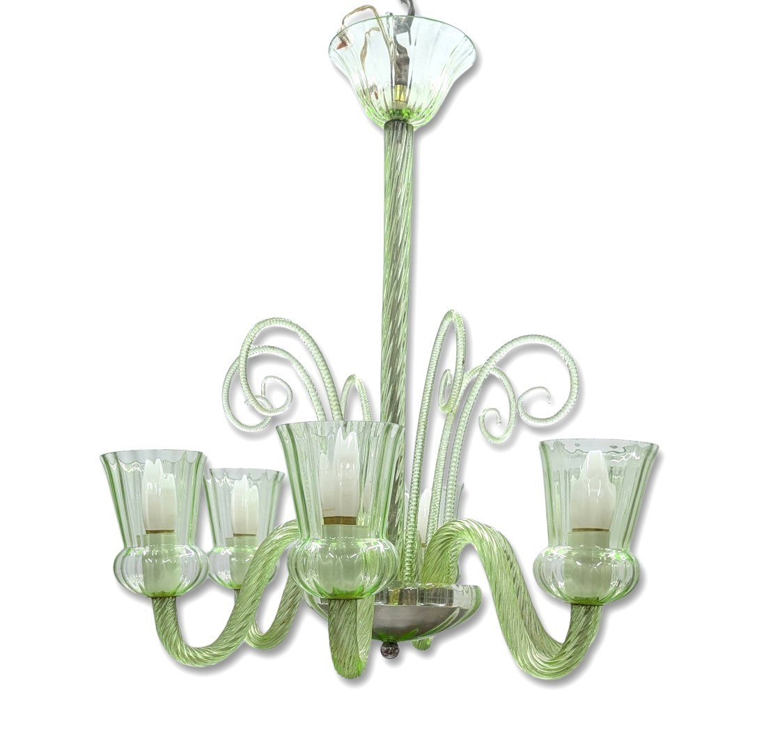 Murano Glass Chandelier Color Absynthe