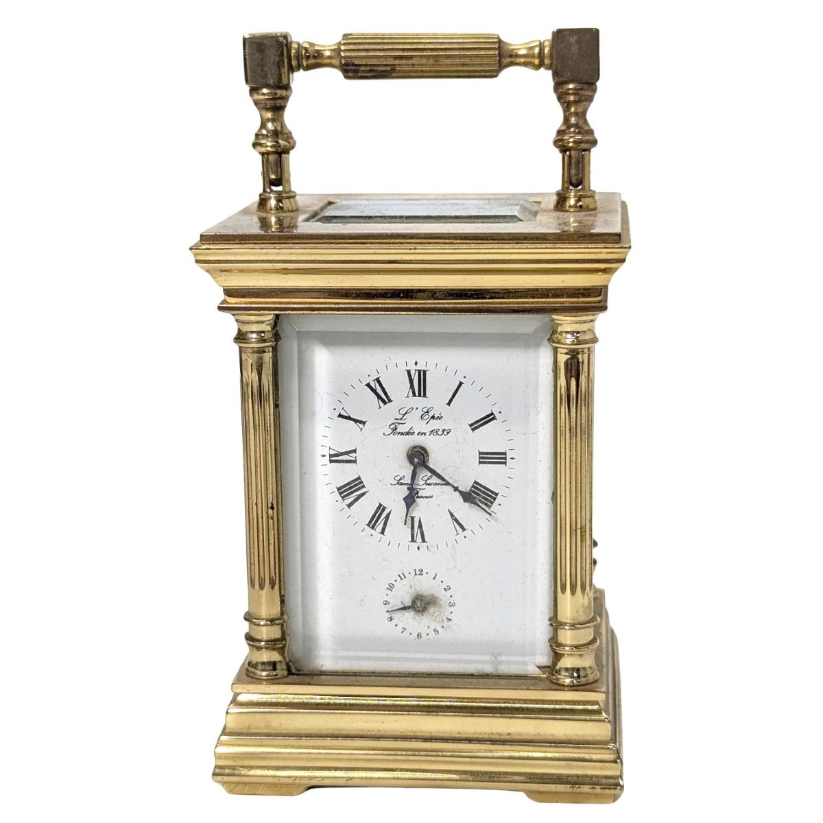 Bronze Travel Clock By l'épée-photo-3