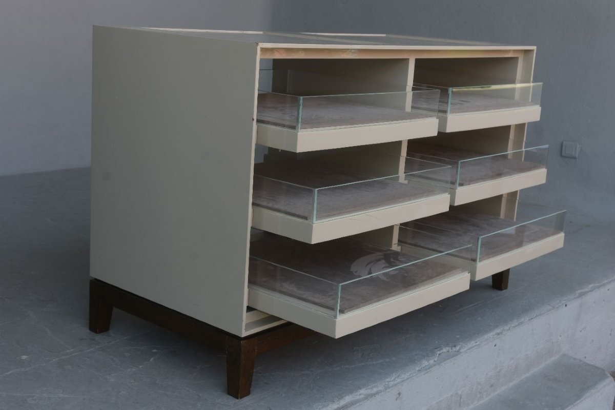 Luxury Wood-lacquered Bank, Cream-colored, Pass-through-photo-5