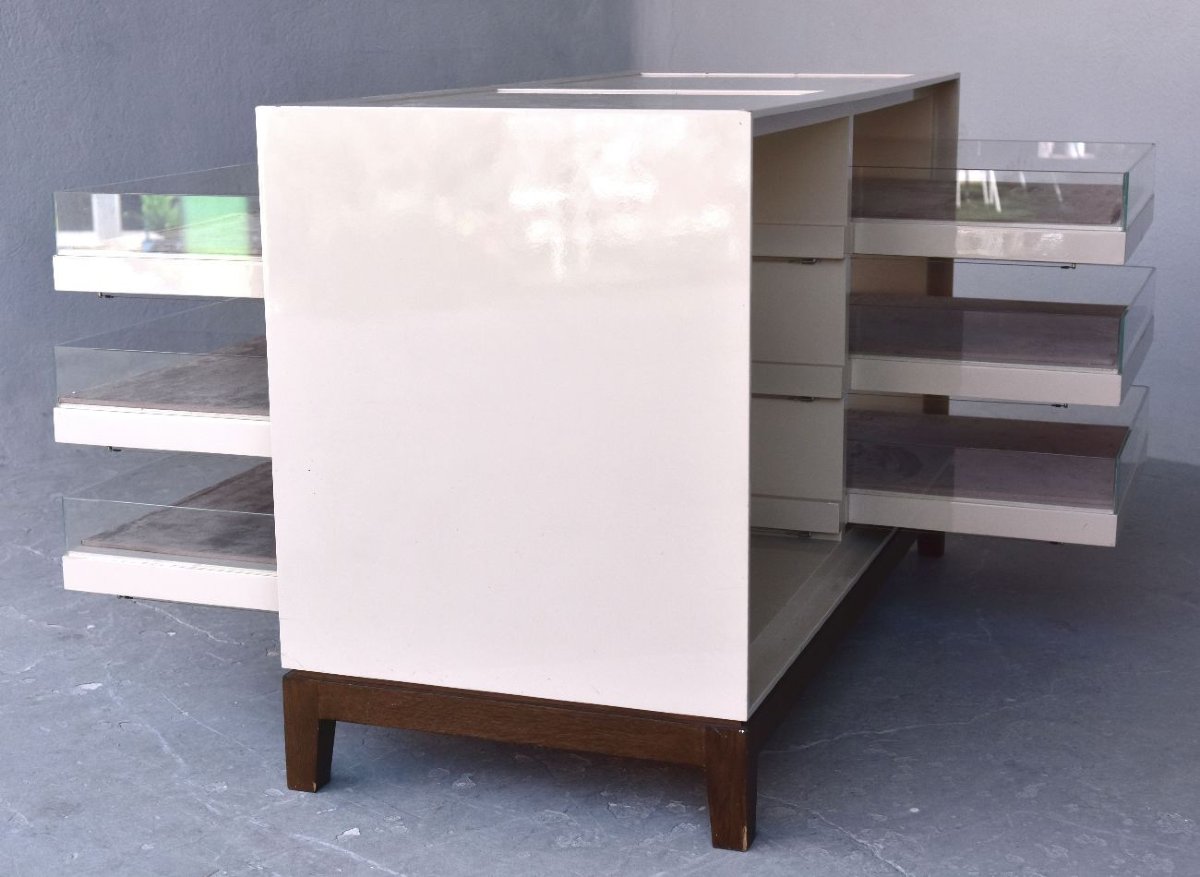 Luxury Wood-lacquered Bank, Cream-colored, Pass-through-photo-7