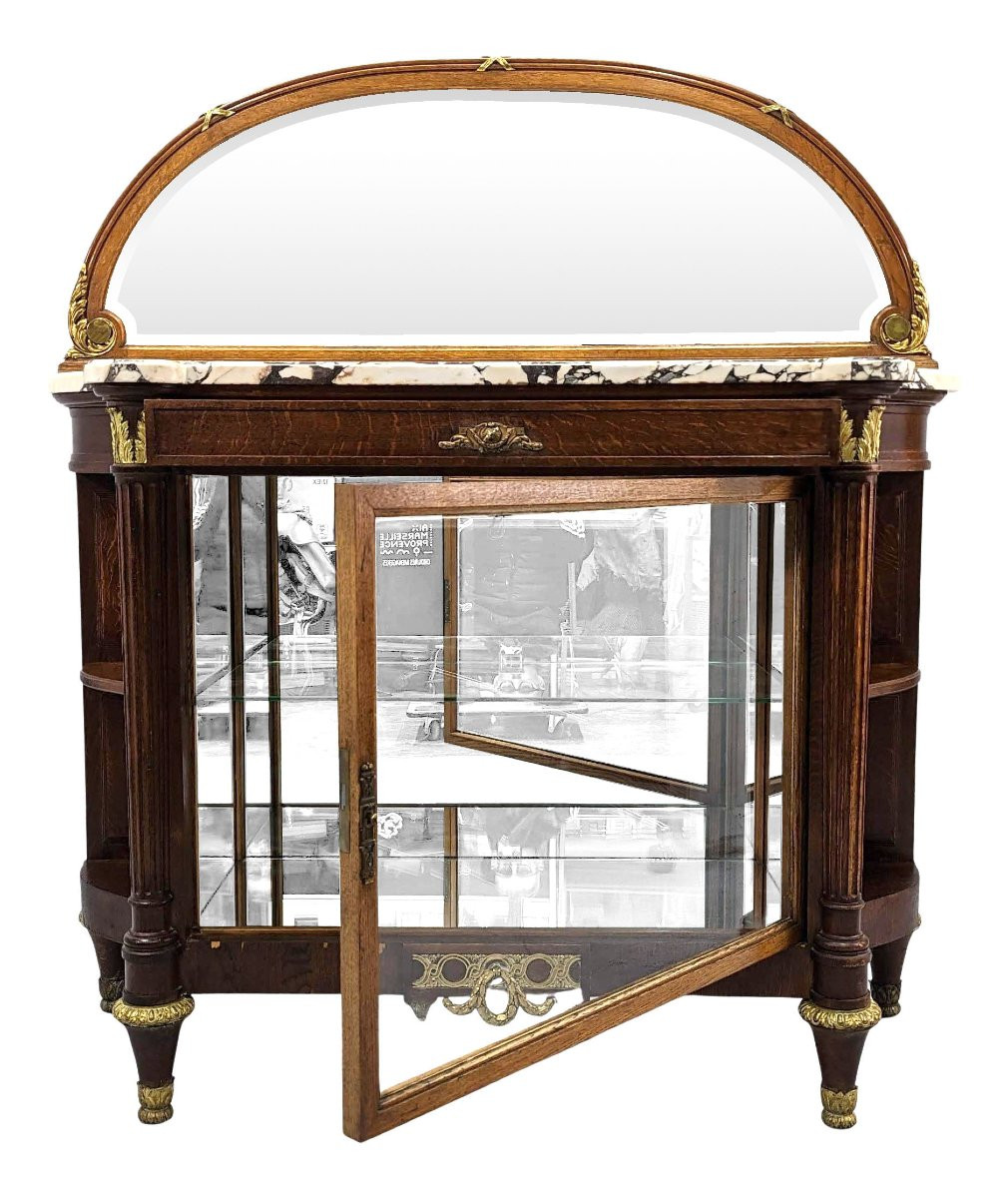 Louis XVI Style Oak Silver Chest Circa 1900-photo-2