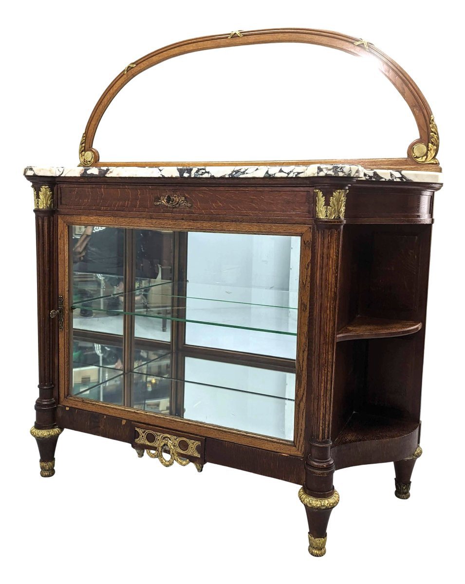 Louis XVI Style Oak Silver Chest Circa 1900-photo-3