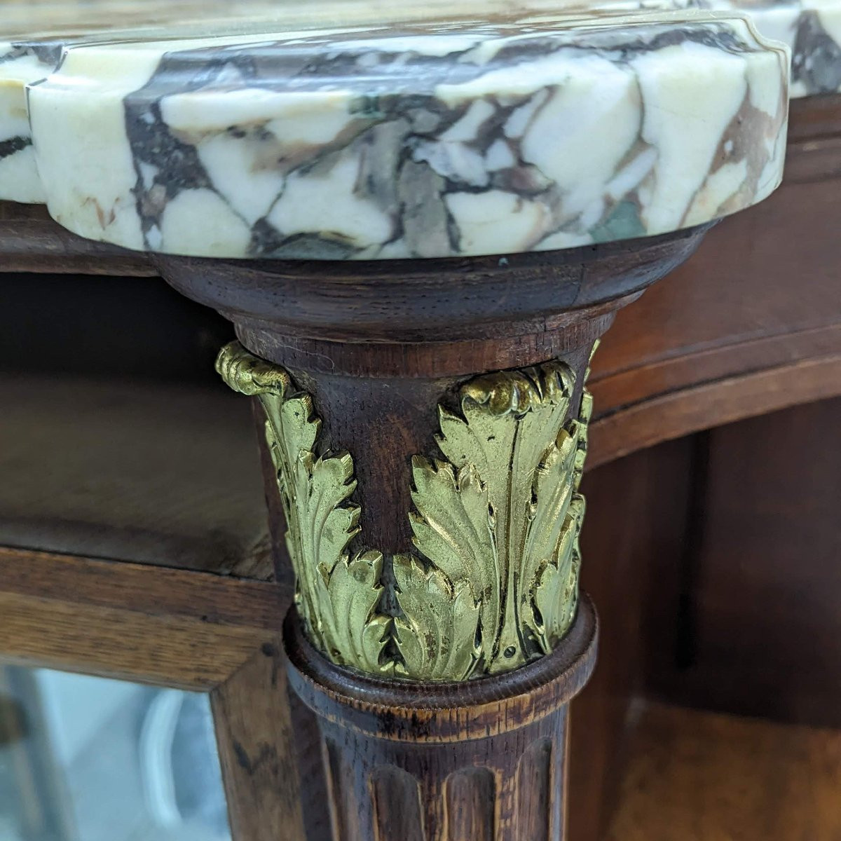 Louis XVI Style Oak Silver Chest Circa 1900-photo-1