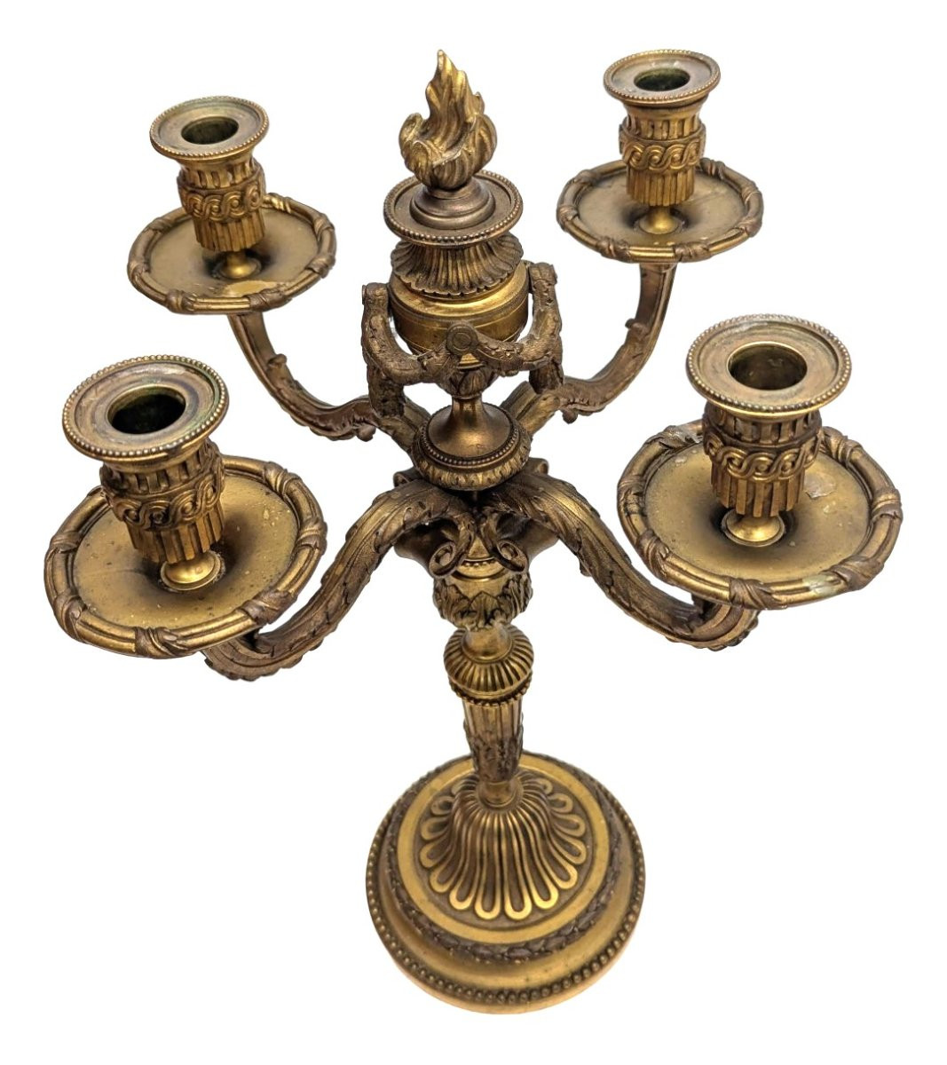 Chandelier en bronze doré décor Louis XVI-photo-2