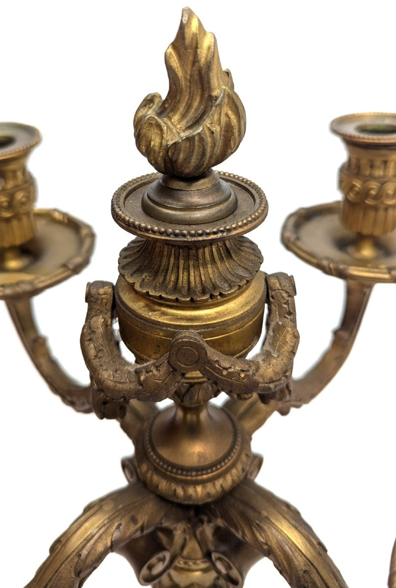 Chandelier en bronze doré décor Louis XVI-photo-3