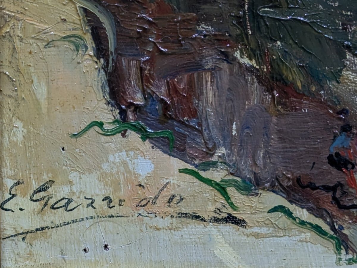 Oil On Panel By Louis Edouard Garrido Les Goudes Et l'Ile Maire-photo-1