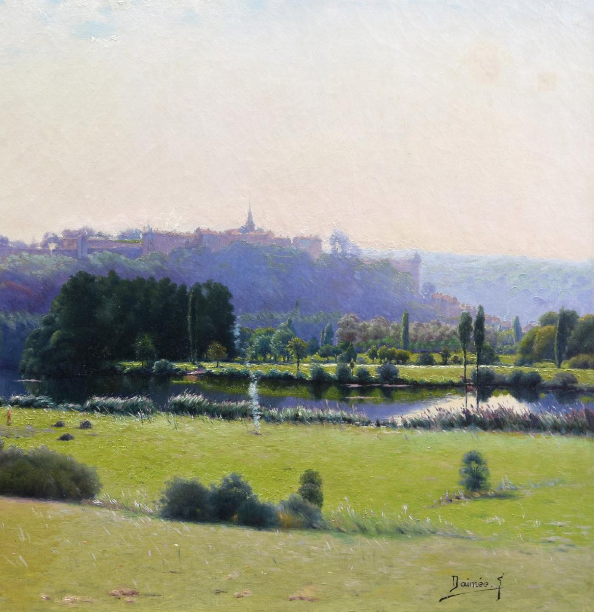 Oil On Canvas Landscape By émile Désiré Daimée French School 20th Century-photo-4