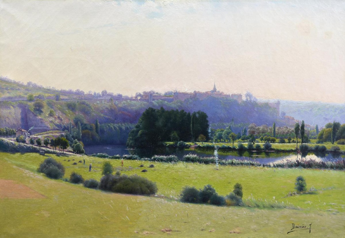 Oil On Canvas Landscape By émile Désiré Daimée French School 20th Century