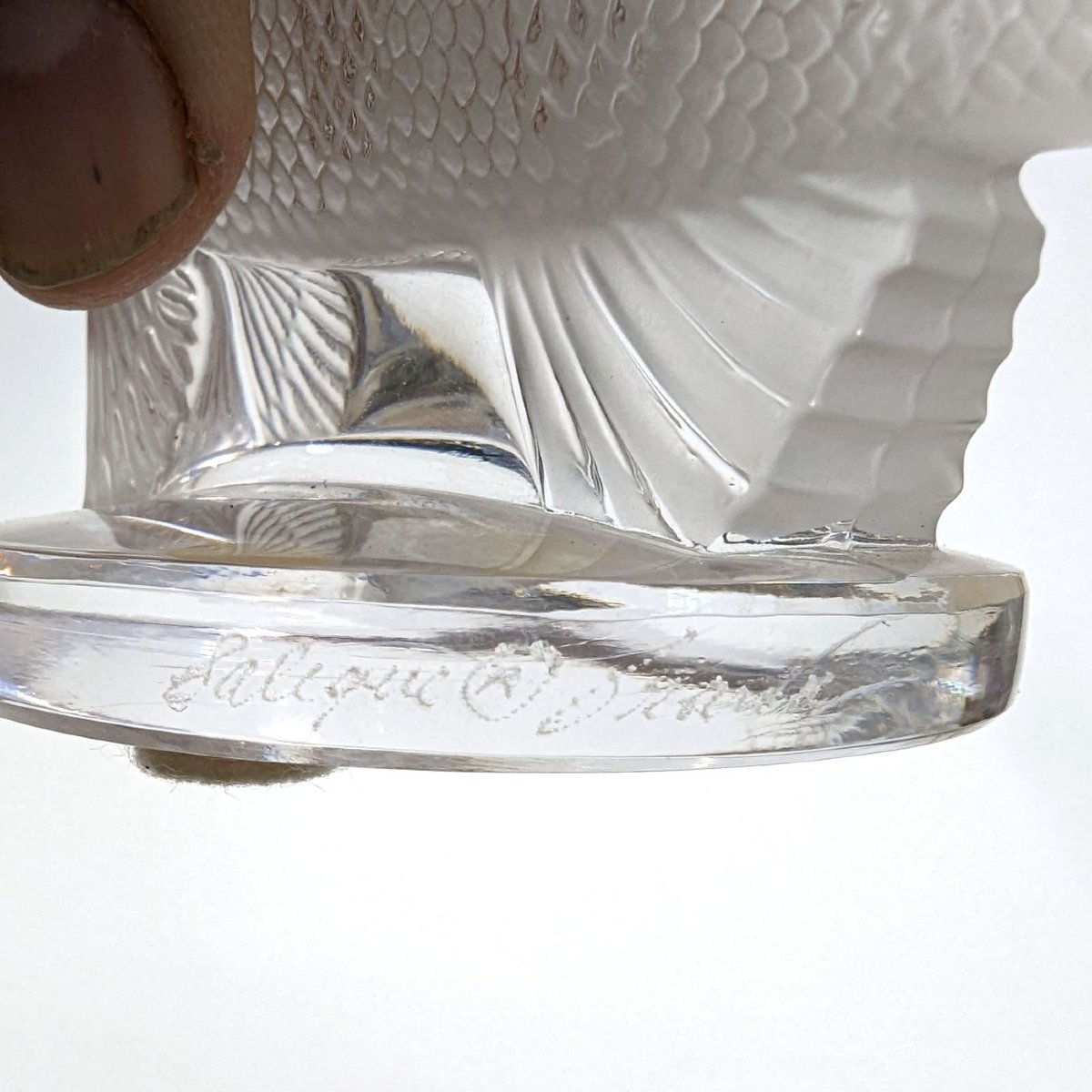 Lalique® France La Perche Frosted Glass Statuette-photo-3