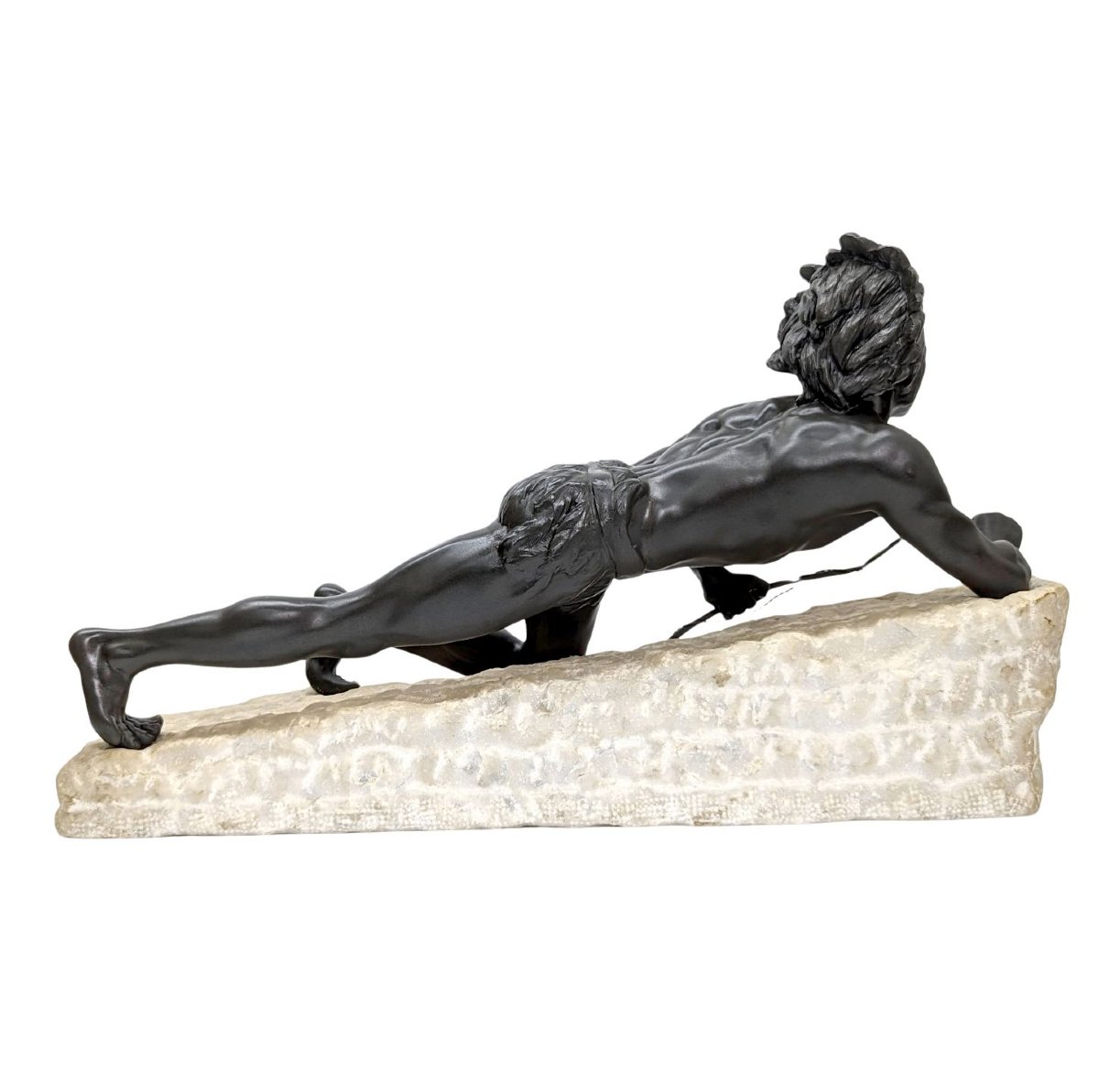 L'indien à l'affût, statue 1900 sur terrasse naturelle-photo-5