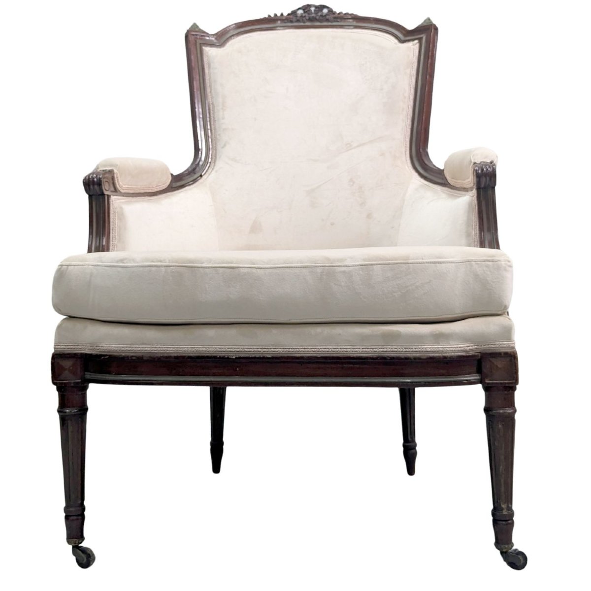 Fauteuils de style Louis XVI en acajou XIXème (fausse paire)-photo-4