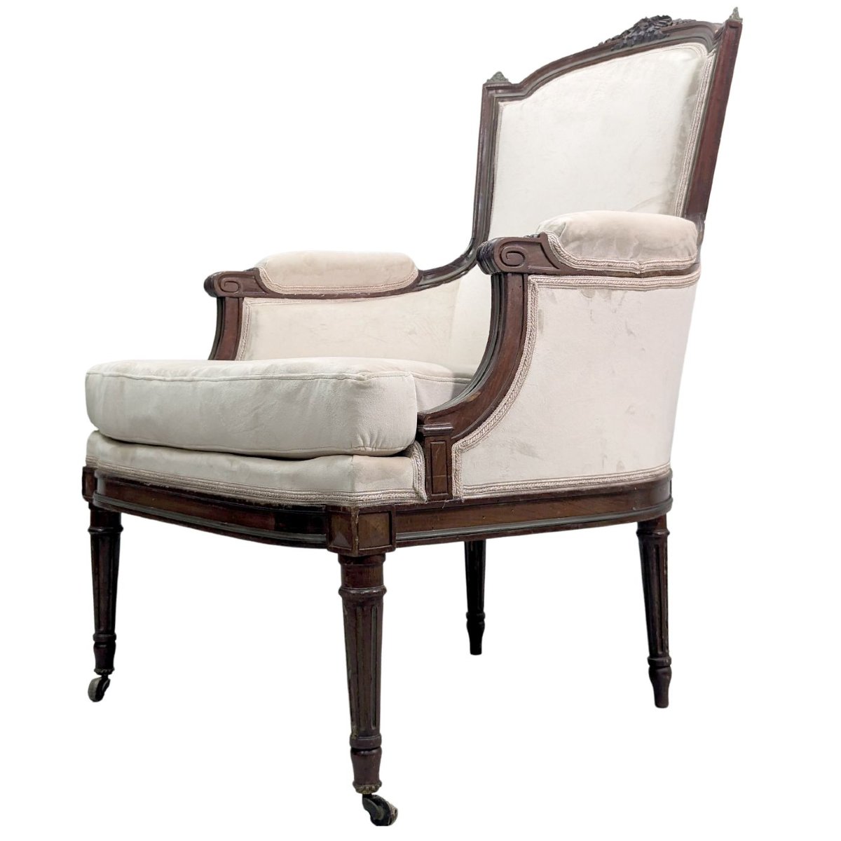 Fauteuils de style Louis XVI en acajou XIXème (fausse paire)-photo-1