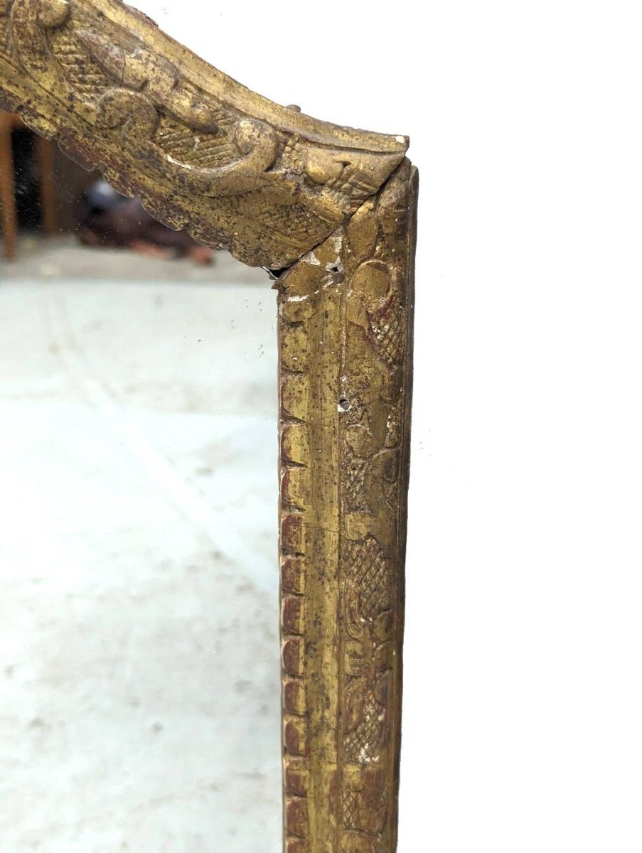 18th Century Louis XVI Lacquered And Gilded Wood Mirror-photo-1