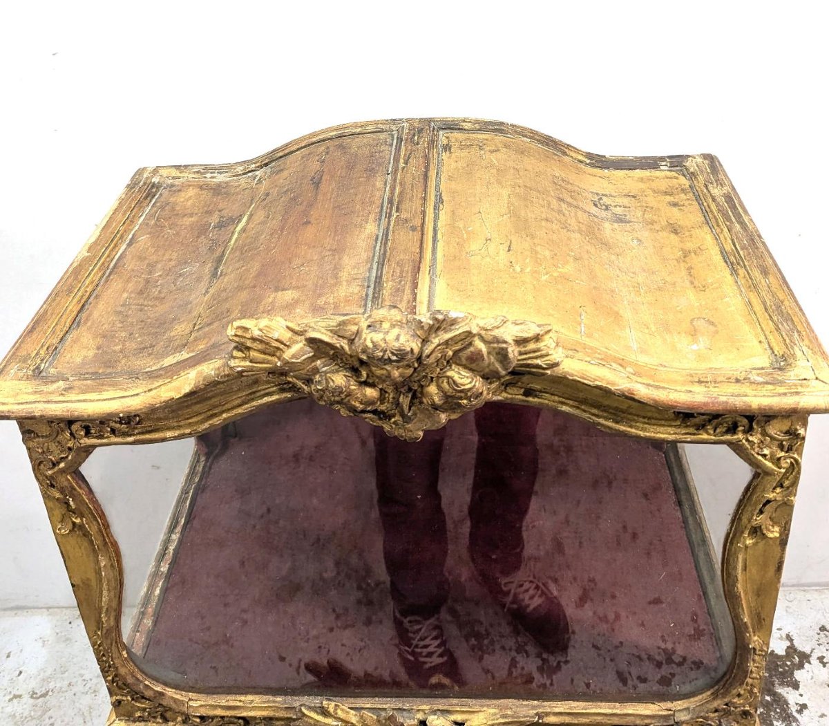 Display Case For Religious Objects, Gilded Wood, 19th Century-photo-2