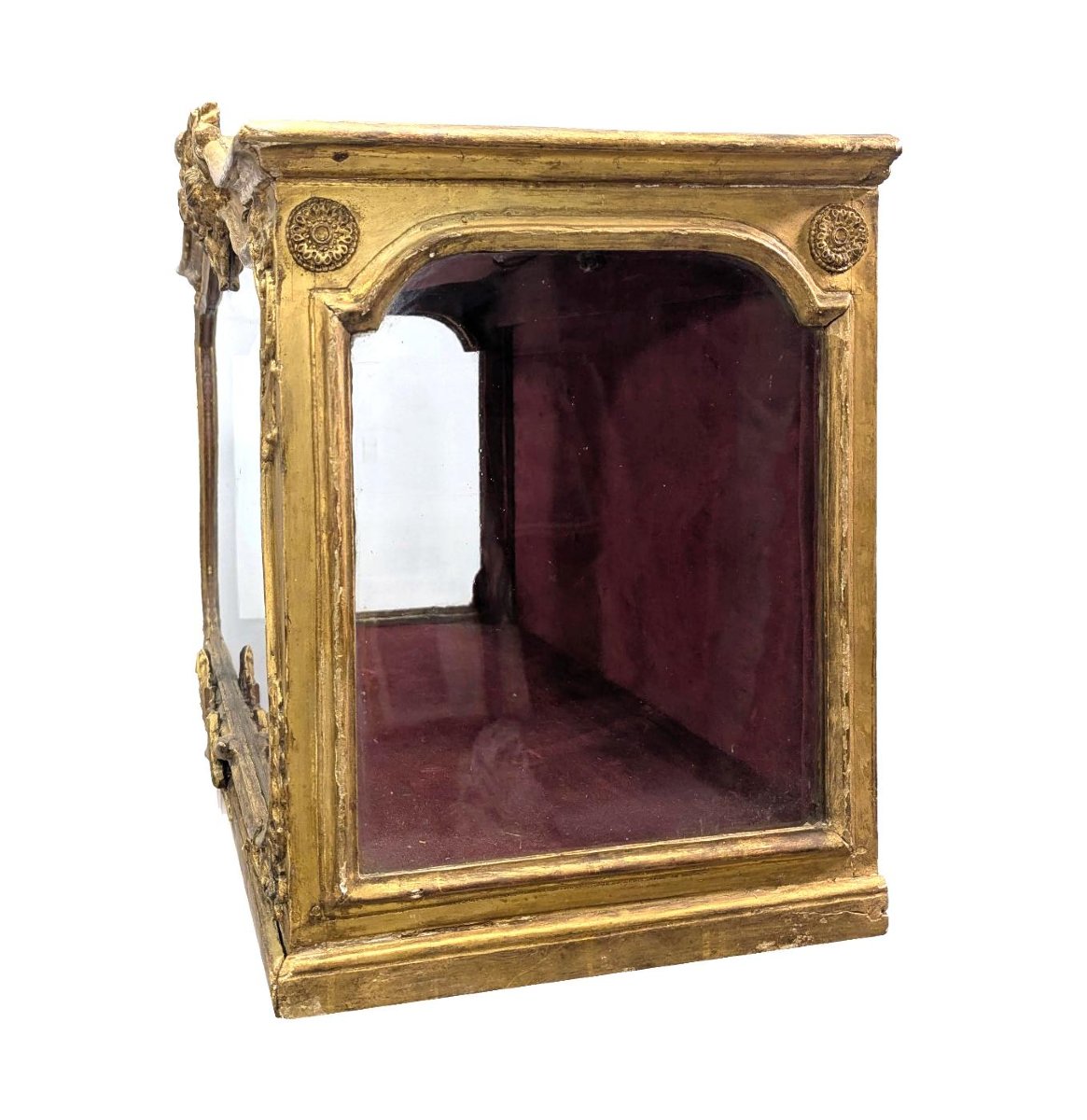 Display Case For Religious Objects, Gilded Wood, 19th Century-photo-3