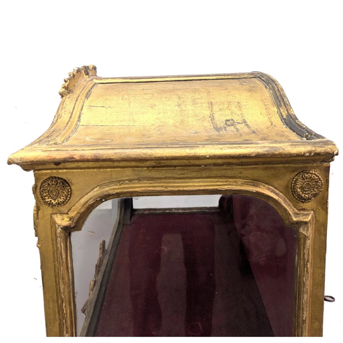Display Case For Religious Objects, Gilded Wood, 19th Century-photo-4