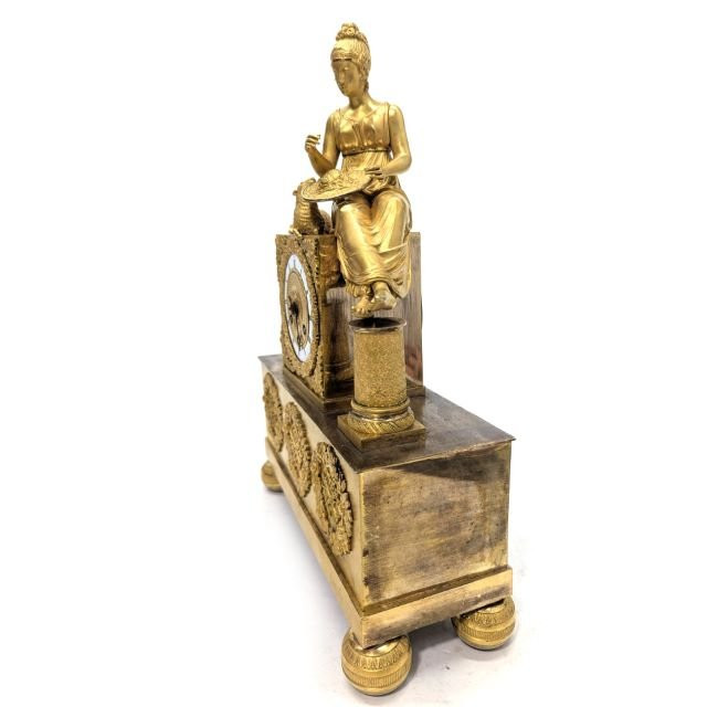 Empire Gilt Bronze Clock - Female Allegory - France, Circa 1810-photo-2