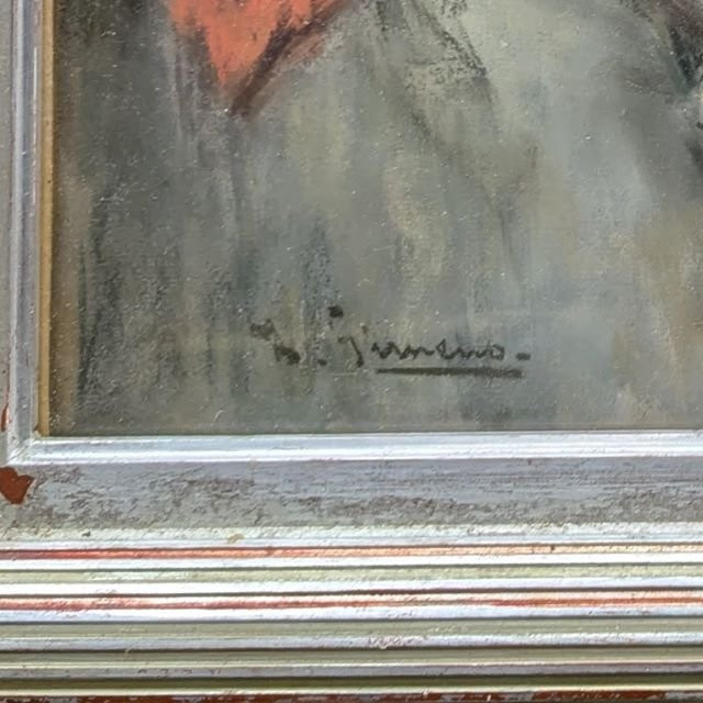 Andrès Gimeno Trois jeunes hommes rieurs Pastel 1900-photo-5
