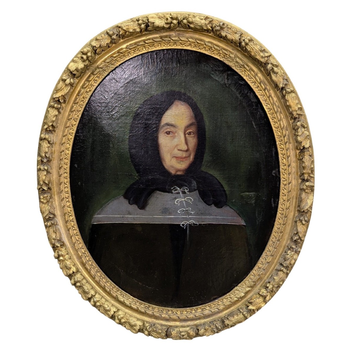 Portrait Huile sur toile XVIIIème cadre en bois doré