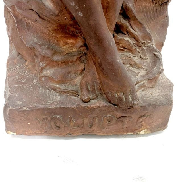 Volupté terre cuite originale de Marius Joseph Sain 1917-photo-4