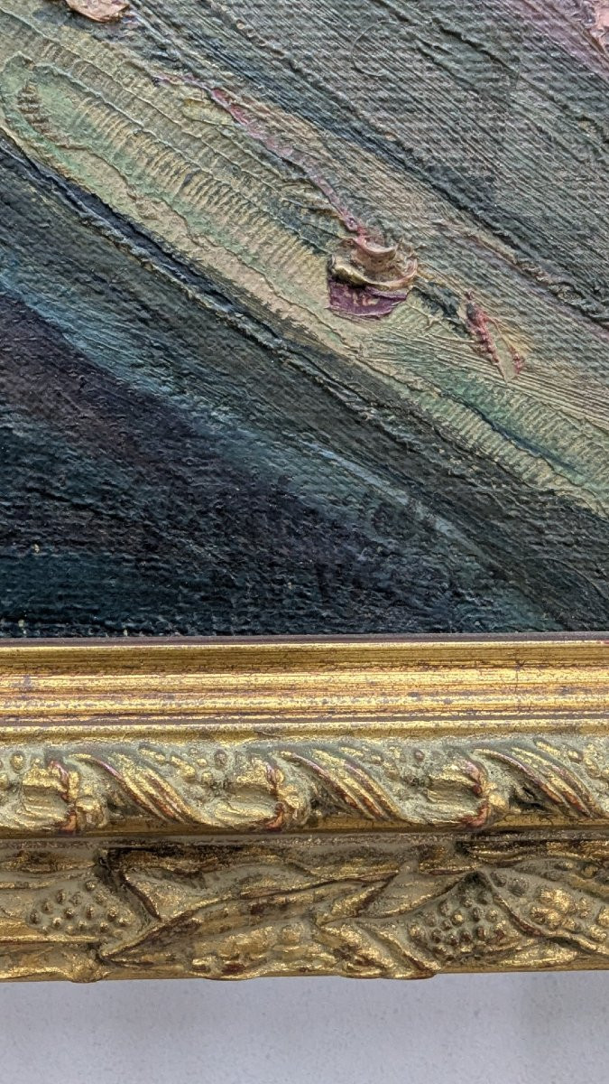 Huile sur toile par Basile Nicholaevitch Netchitailoff Venise le grand canal-photo-2