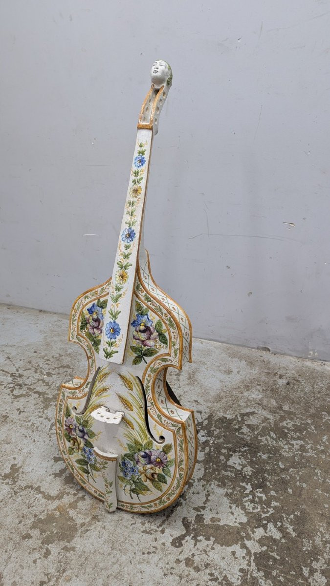 Italian Ceramic Cello Sculpture-photo-1