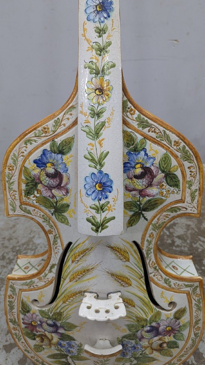 Italian Ceramic Cello Sculpture-photo-3