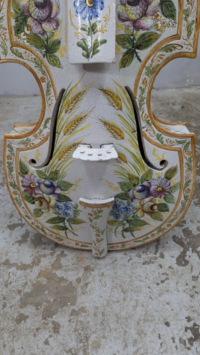 Italian Ceramic Cello Sculpture-photo-4