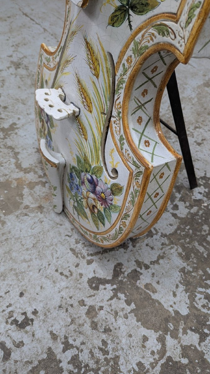 Italian Ceramic Cello Sculpture-photo-5