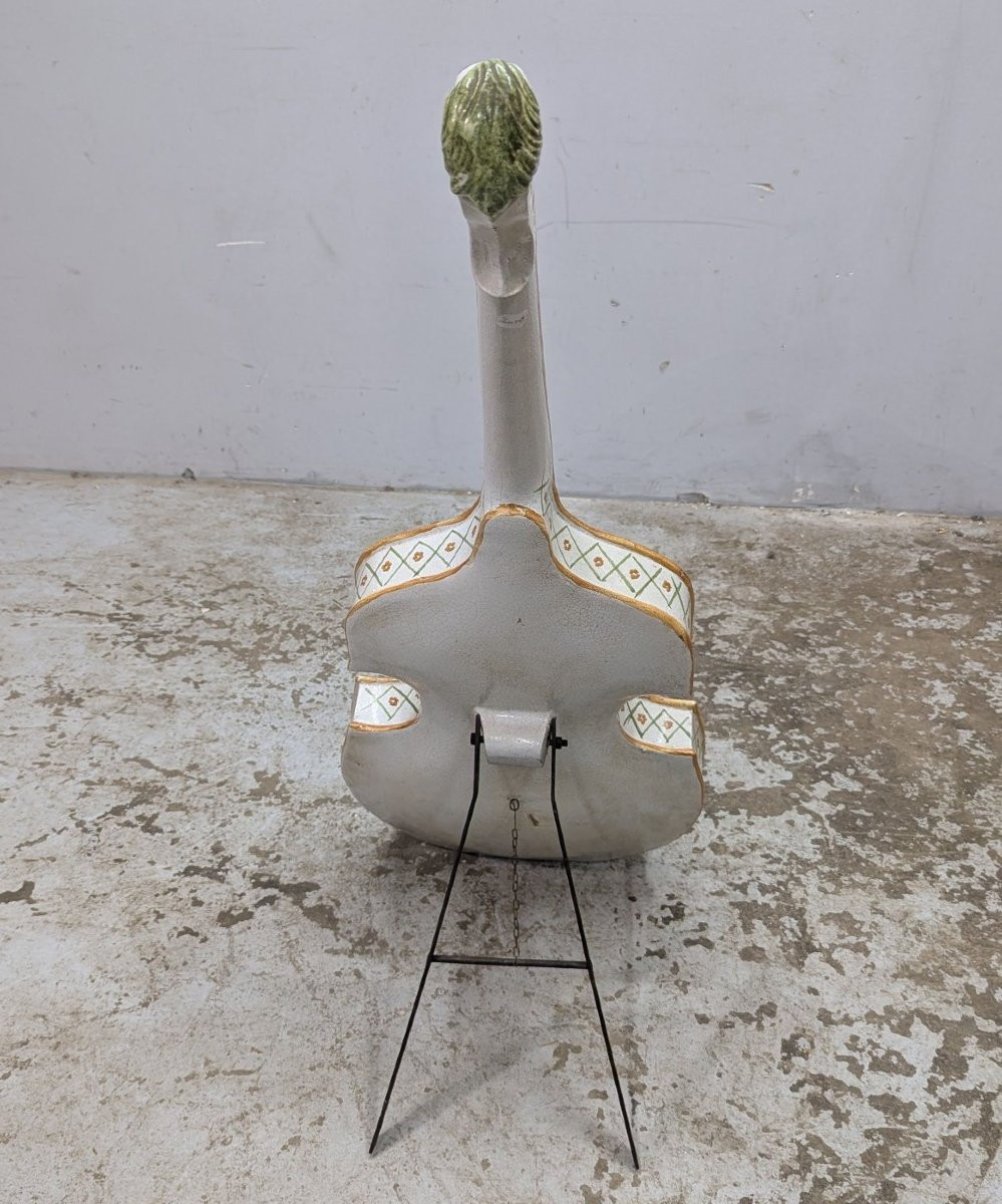 Italian Ceramic Cello Sculpture-photo-6