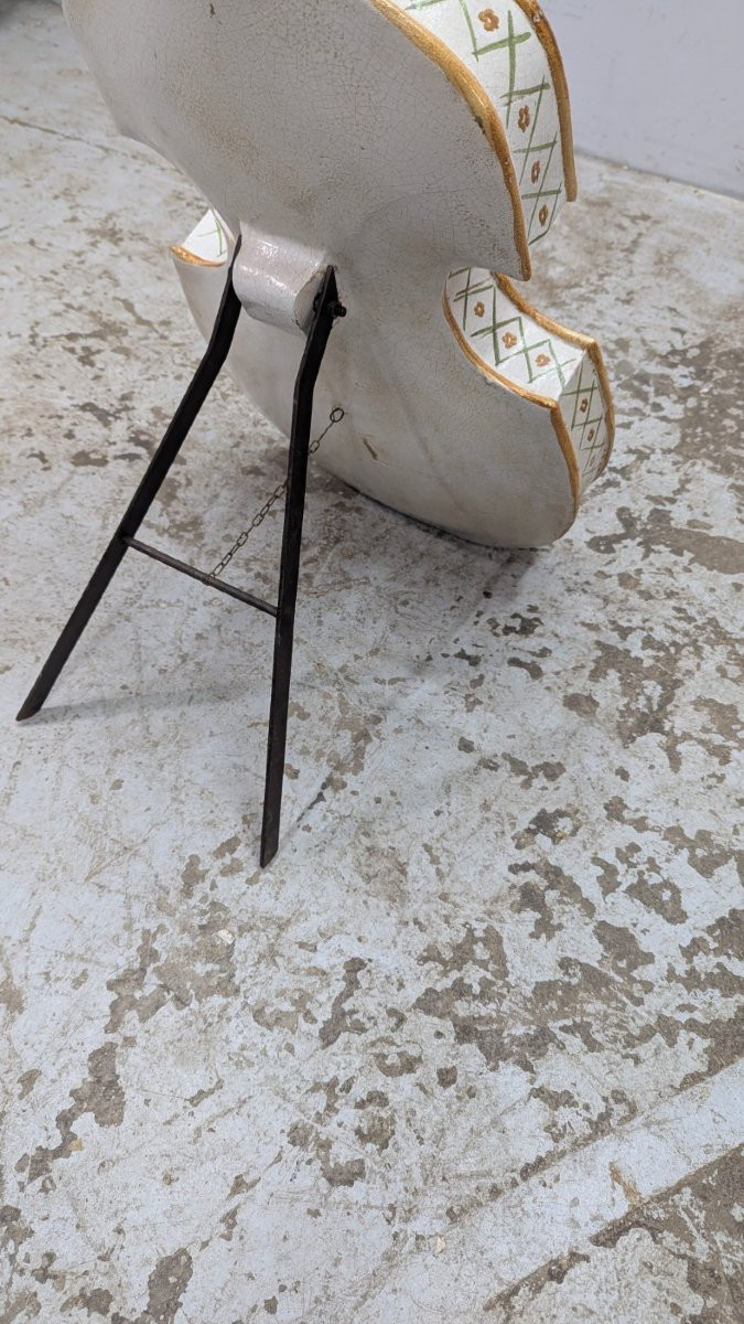 Italian Ceramic Cello Sculpture-photo-7