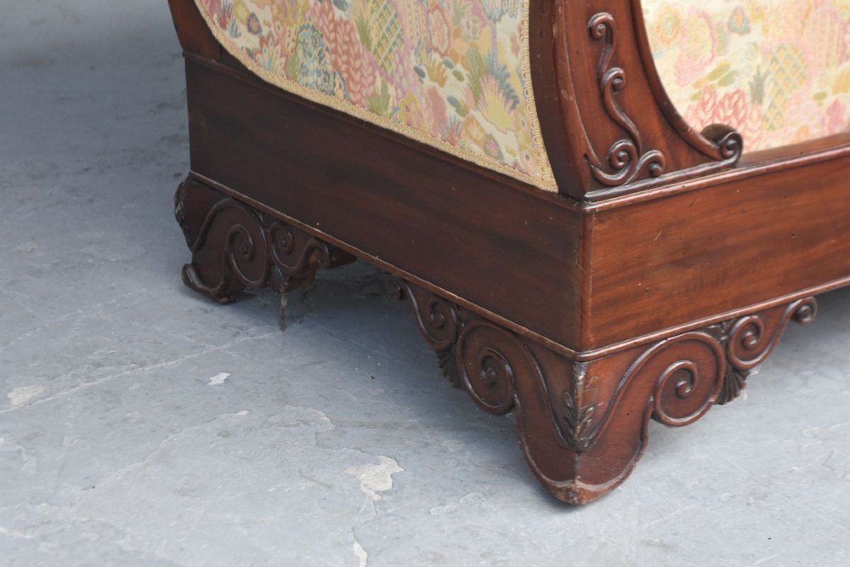 Banquette en acajou Restauration époque XIXème-photo-2