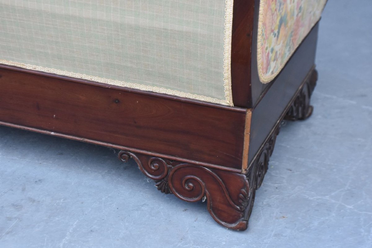 Banquette en acajou Restauration époque XIXème-photo-7