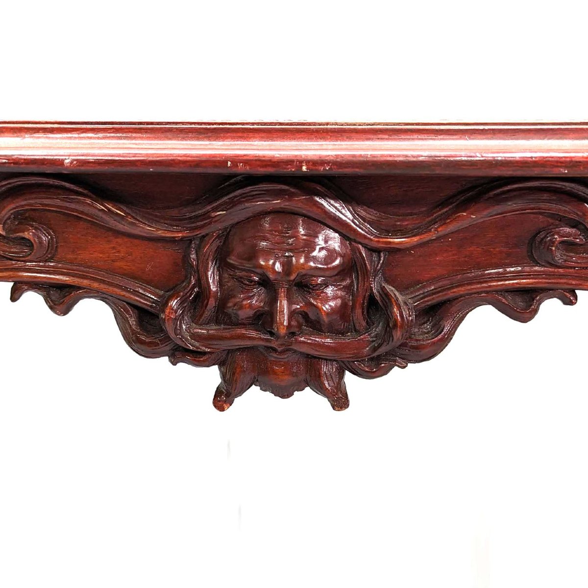 Table d'appoint époque Art nouveau décor tête d'homme-photo-4