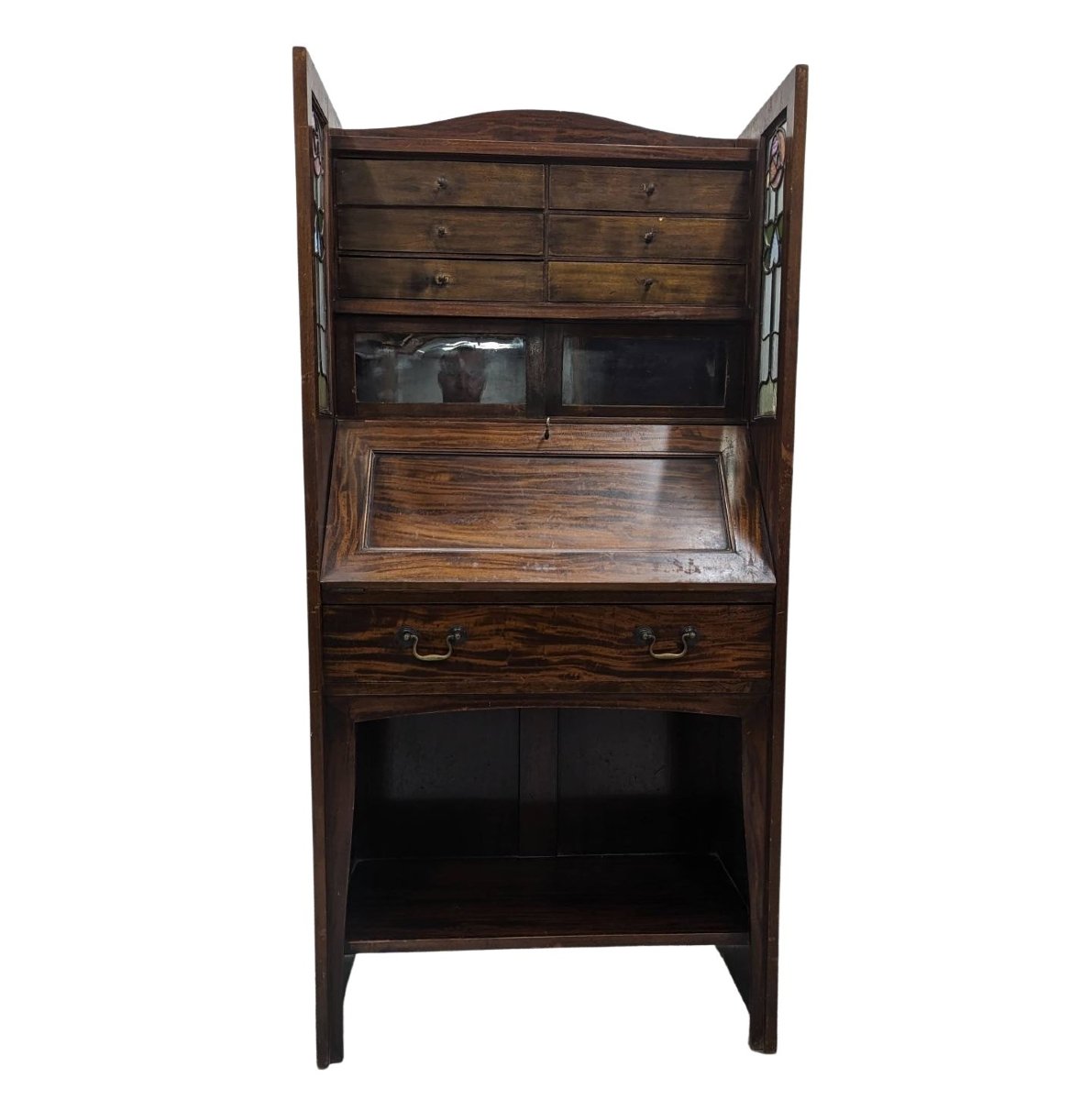 Secrétaire en palissandre Art nouveau aux vitraux-photo-1